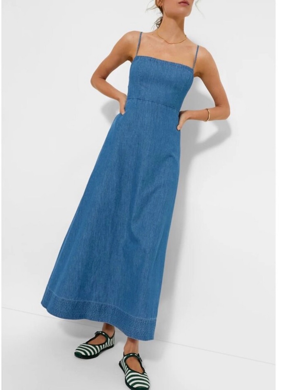 Tuckernuck Chambray Rhea Denim Maxi Dress - S